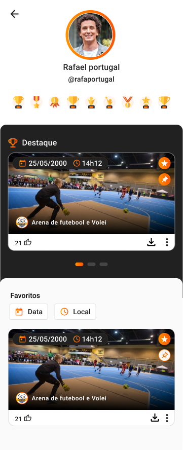 Perfil do usuário com destaque